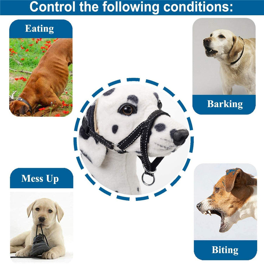 KFX-1542589 Adjustable Anti-Bite Nylon Dog Muzzle with Traction Suit Design, Available in Multiple Sizes