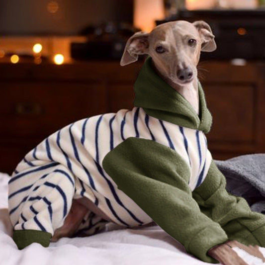 KFX-1543485 Fleece Stripe Winter Coat for Dogs - Multiple Sizes Available