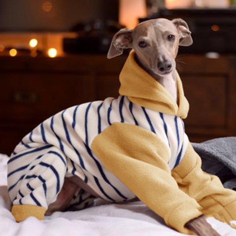 KFX-1543485 Fleece Stripe Winter Coat for Dogs - Multiple Sizes Available