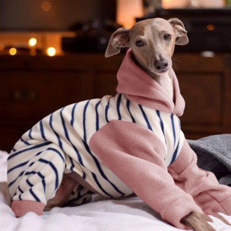 KFX-1543485 Fleece Stripe Winter Coat for Dogs - Multiple Sizes Available