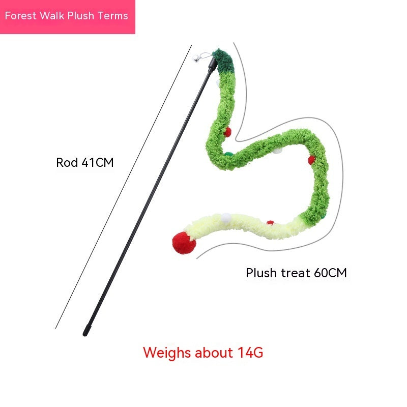 KFX-1545917 Colorful Plush Cat Teaser Wand - Ice Cream, Ocean World & Forest Designs