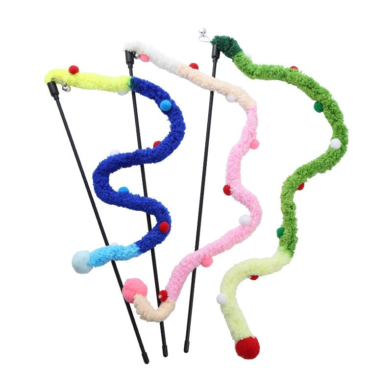 KFX-1545917 Colorful Plush Cat Teaser Wand - Ice Cream, Ocean World & Forest Designs
