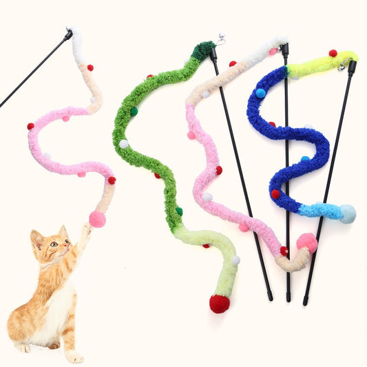 KFX-1545917 Colorful Plush Cat Teaser Wand - Ice Cream, Ocean World & Forest Designs