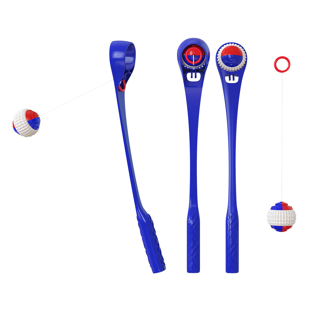 KFX-1551677 Outdoor Dog Toy Ball Thrower - Plastic, 173g, Blue/Sky Blue, Multifunctional