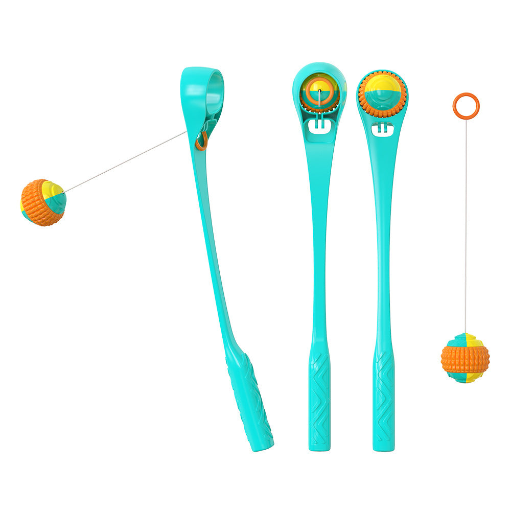 KFX-1551677 Outdoor Dog Toy Ball Thrower - Plastic, 173g, Blue/Sky Blue, Multifunctional