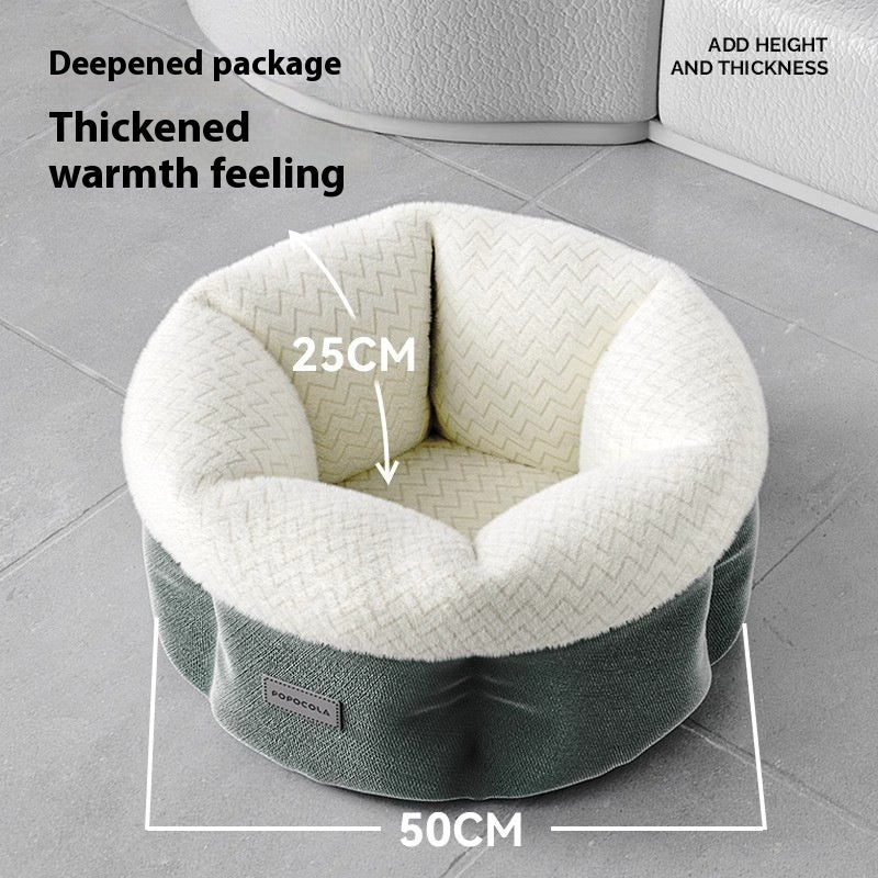 KFX-1555261 Electric Heated Wooden Dog and Cat Bed with Flannel Blanket for Pets Up to 10kg