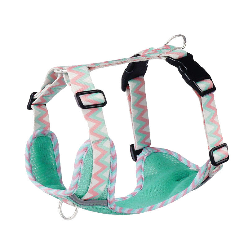 KFX-1556413 Reflective Rope Vest Harness for Dogs in Mountain Blue and Purple