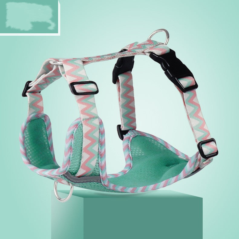 KFX-1556413 Reflective Rope Vest Harness for Dogs in Mountain Blue and Purple