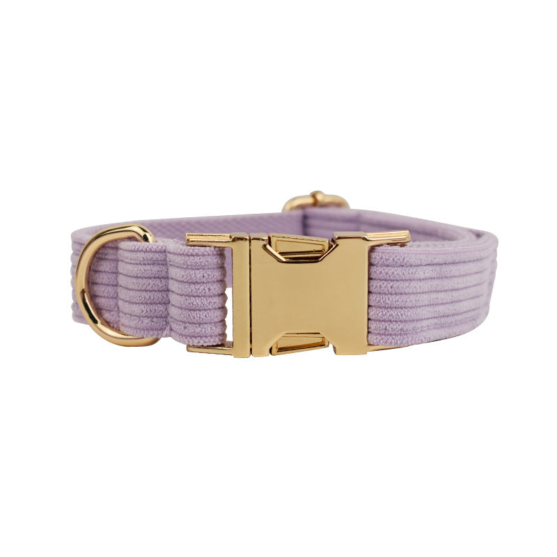 KFX-1558077 Soft Velvet Dog Collar Set with Rope, Bow, Flower, Vest, and Poop Bag