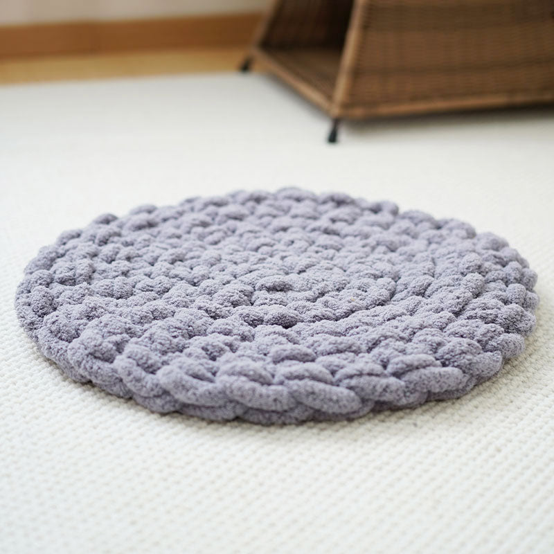 KFX-1564221 Hand-Woven Thermal Chenille Pet Mat for Dogs and Cats - Soft Wool Nest Mattress