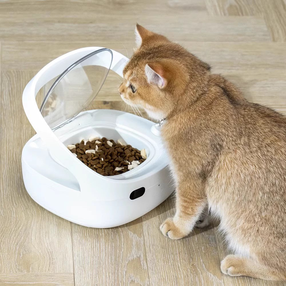 KFX-1566141 Smart Pet Feeder with Food Bowl, Ice Box, Collar and Charging Cable for Cats