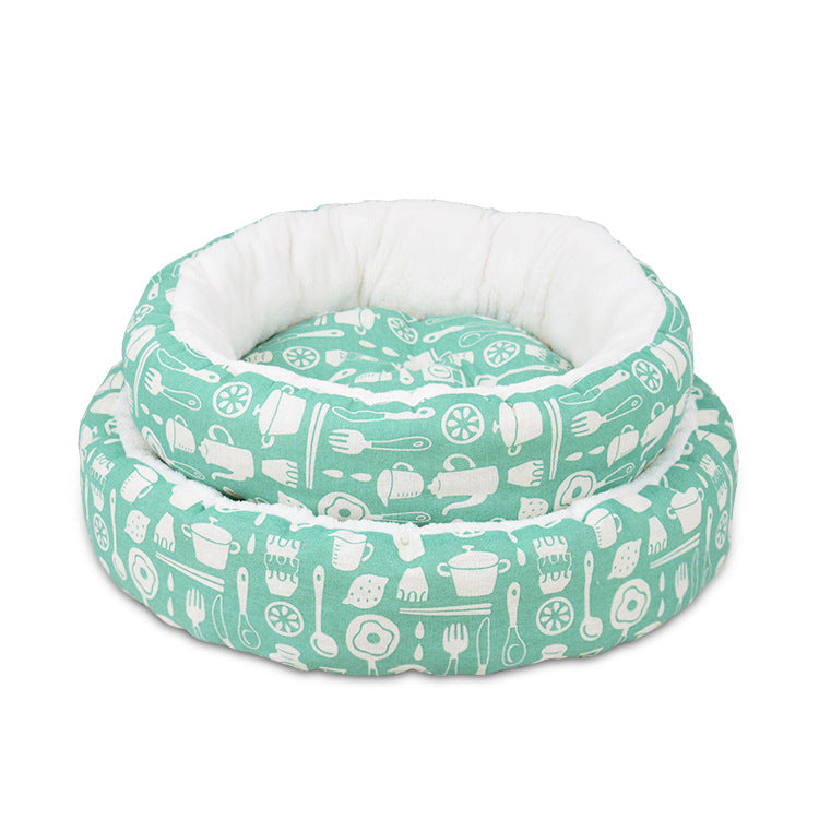 KFX-1566397 Universal Pet Bed Mat in Various Colors - Comfortable Cotton and Linen Fabric