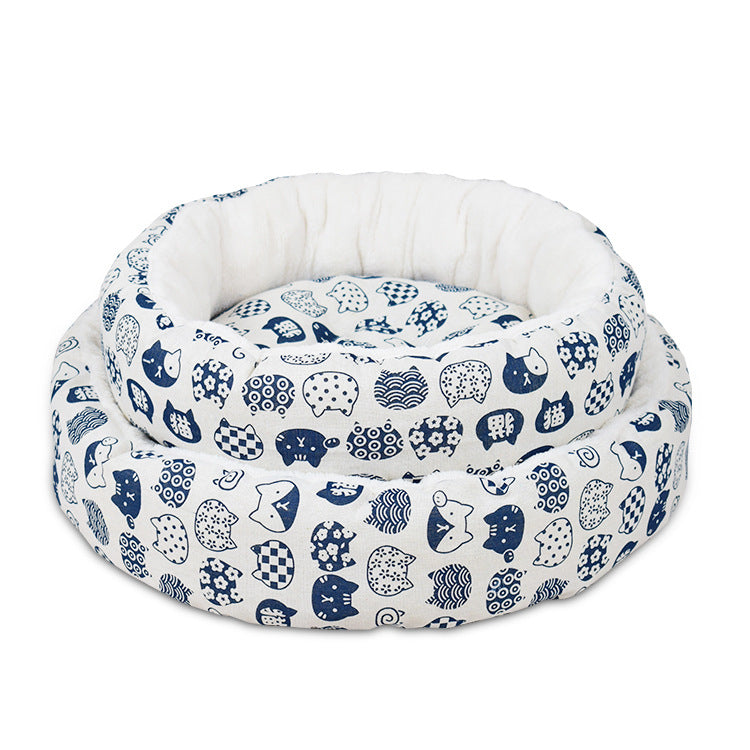KFX-1566397 Universal Pet Bed Mat in Various Colors - Comfortable Cotton and Linen Fabric
