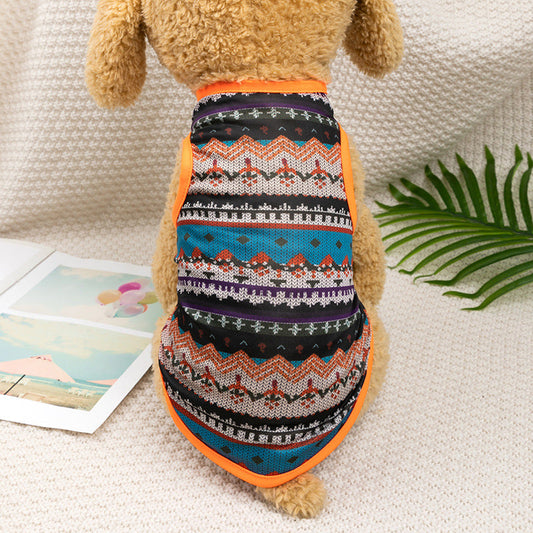 KFX-1566525 Ethnic Style Polyester Vest for Small Dogs - Multiple Color Options Available