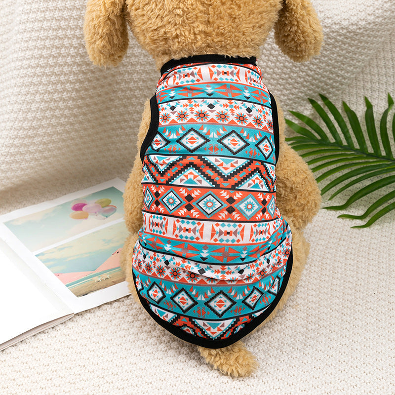 KFX-1566525 Ethnic Style Polyester Vest for Small Dogs - Multiple Color Options Available