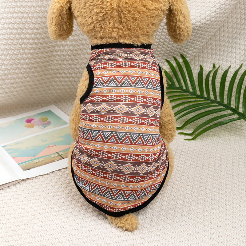 KFX-1566525 Ethnic Style Polyester Vest for Small Dogs - Multiple Color Options Available