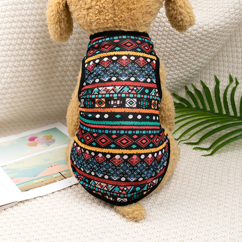 KFX-1566525 Ethnic Style Polyester Vest for Small Dogs - Multiple Color Options Available