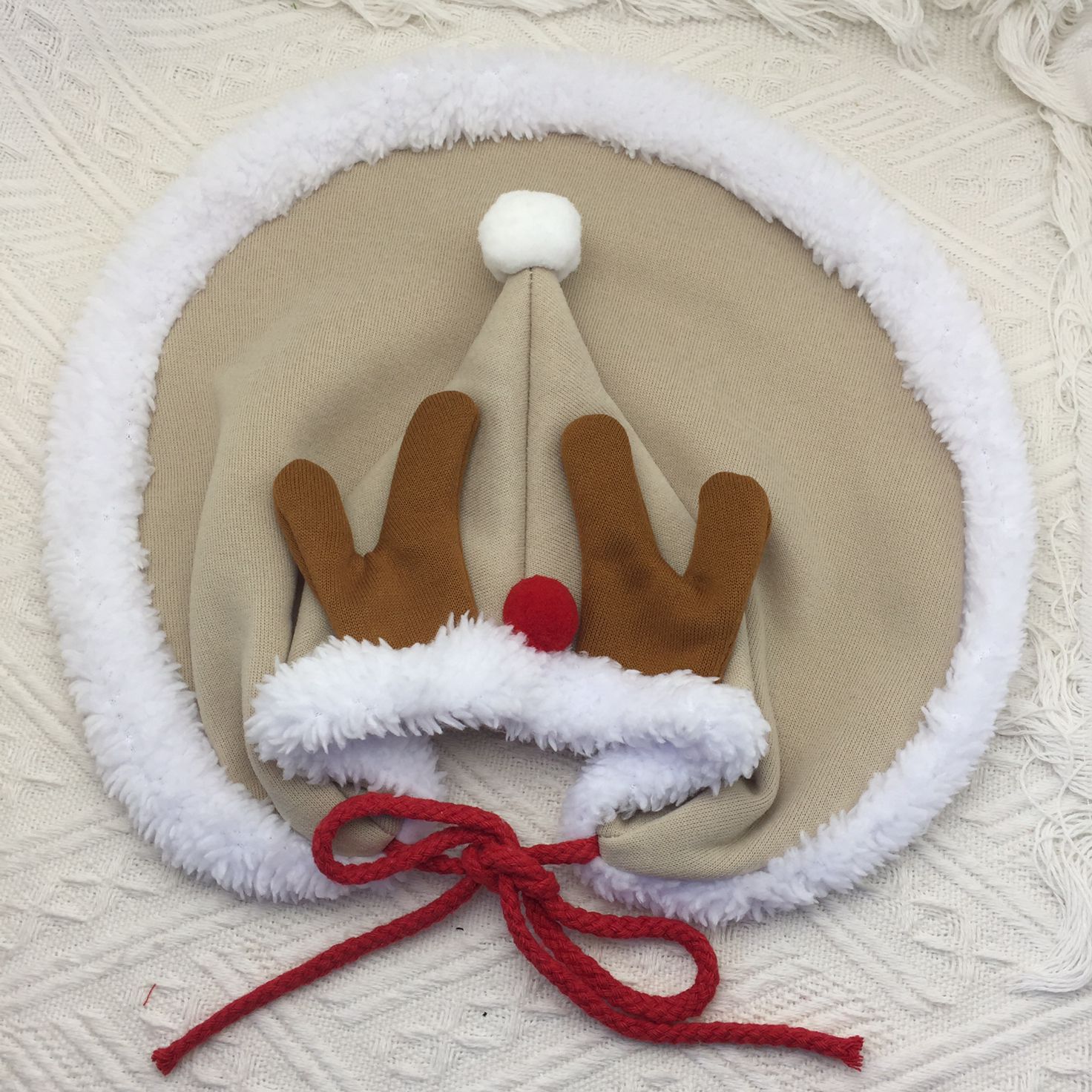 KFX-1567933 Cat Christmas Cape with Velvet Stars and Matching Hat for Pet Holiday Costume