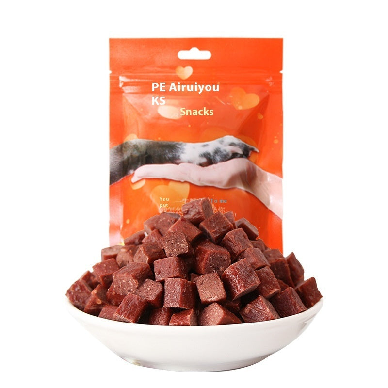 KFX-1568189 Dried Beef and Chicken Cubes for Dogs - 100g Pet Training Treats