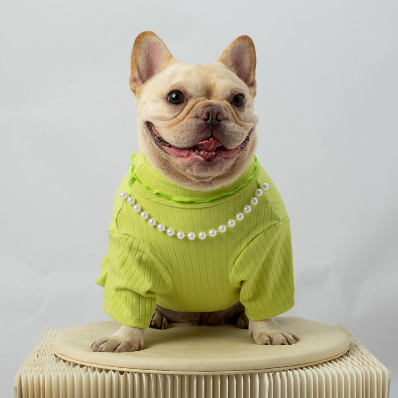 KFX-1568701 Rabbit Hair Dog Vest for Autumn & Winter in Orange, Pink, Green - Sizes S-XXL