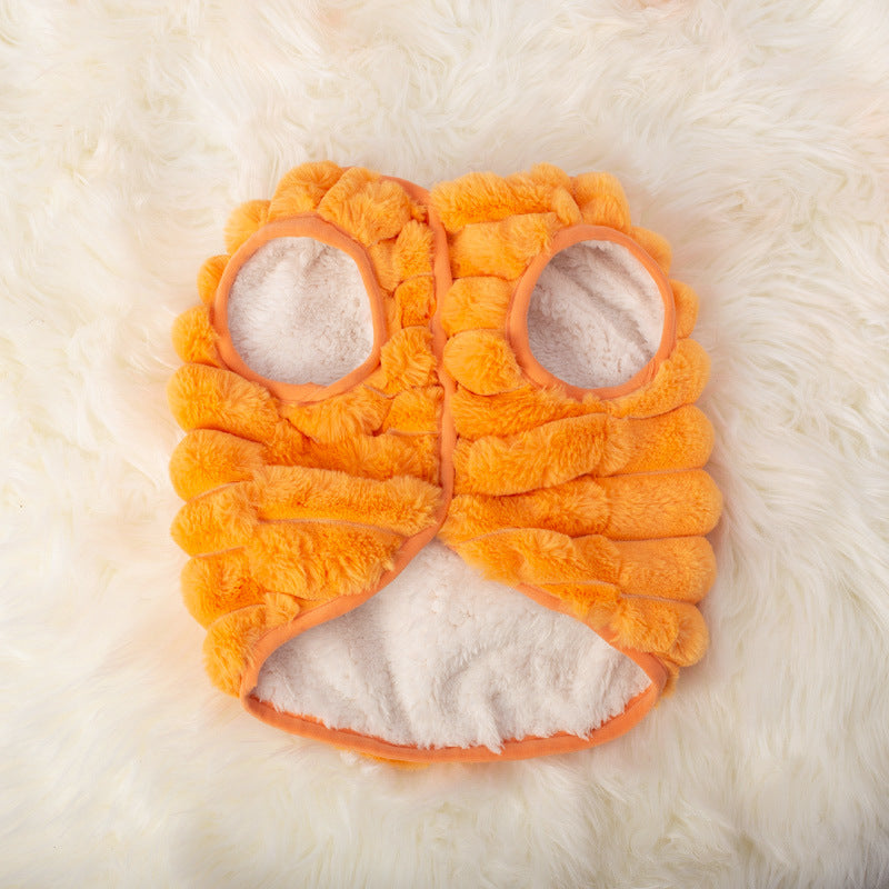 KFX-1568701 Rabbit Hair Dog Vest for Autumn & Winter in Orange, Pink, Green - Sizes S-XXL