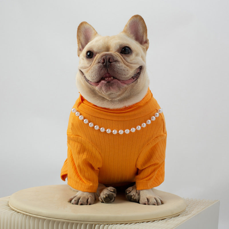KFX-1568701 Rabbit Hair Dog Vest for Autumn & Winter in Orange, Pink, Green - Sizes S-XXL
