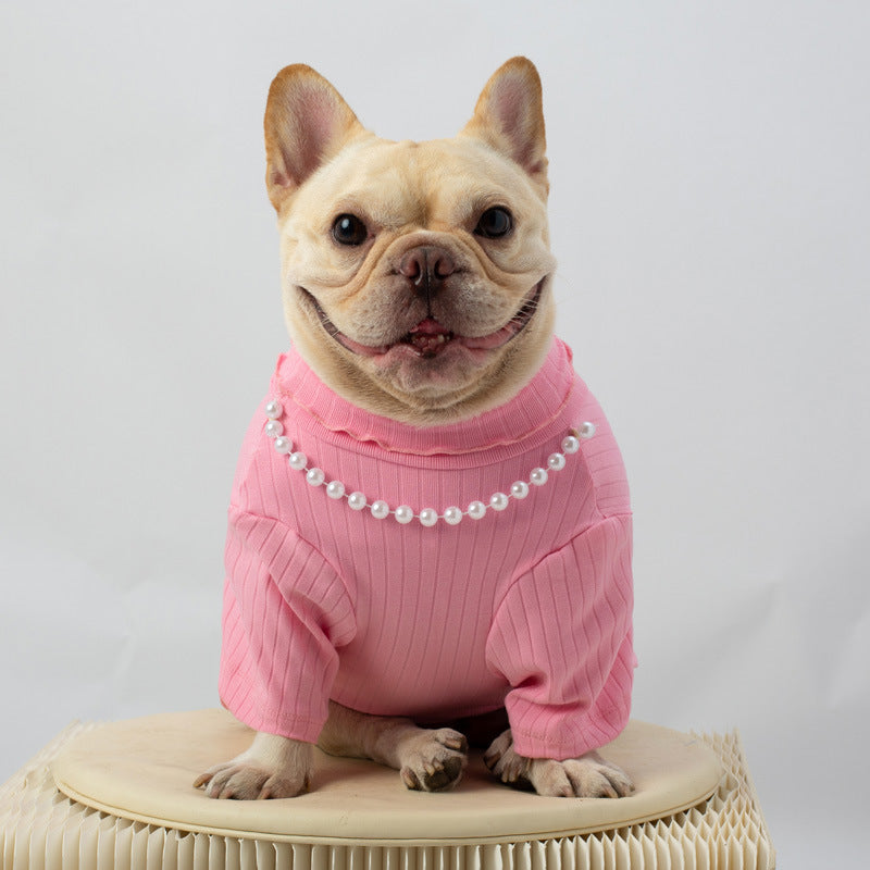 KFX-1568701 Rabbit Hair Dog Vest for Autumn & Winter in Orange, Pink, Green - Sizes S-XXL