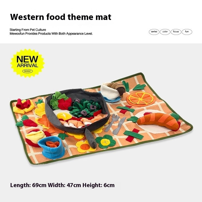 KFX-1568957 Dog Sniffing Mat - Interactive Food Hiding Blanket for Enrichment and Relaxation