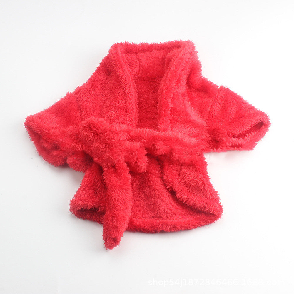 KFX-1570493 Personalized Pet Bathrobe Cloak in Red, Purple, Orange, Navy Blue - Casual Cloth Wear for Dogs