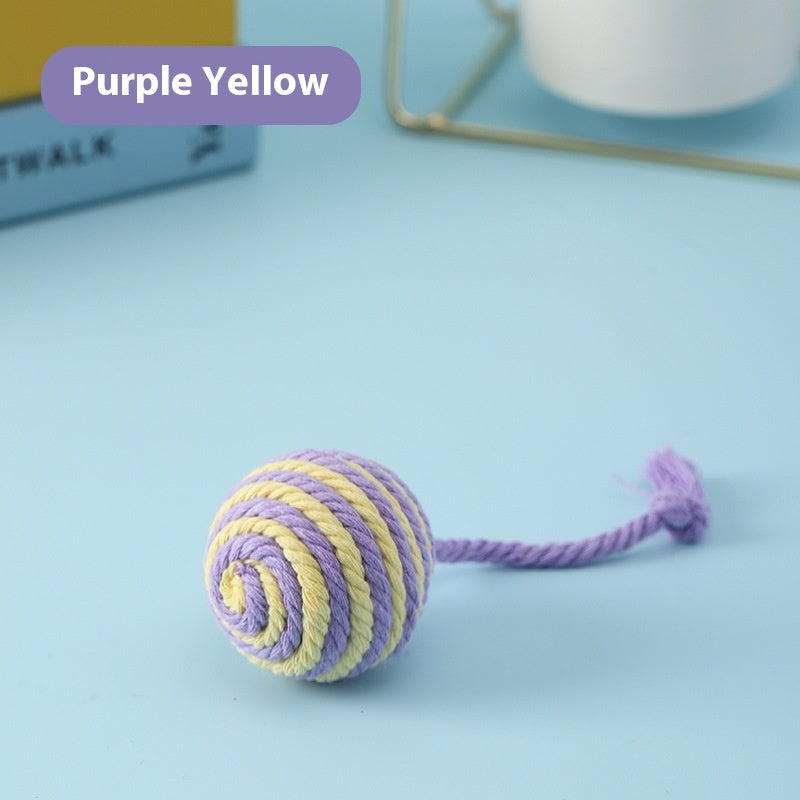 KFX-1570749 Sisal Ball Cat Toy in Vibrant Colors for Engaging Playtime Activities