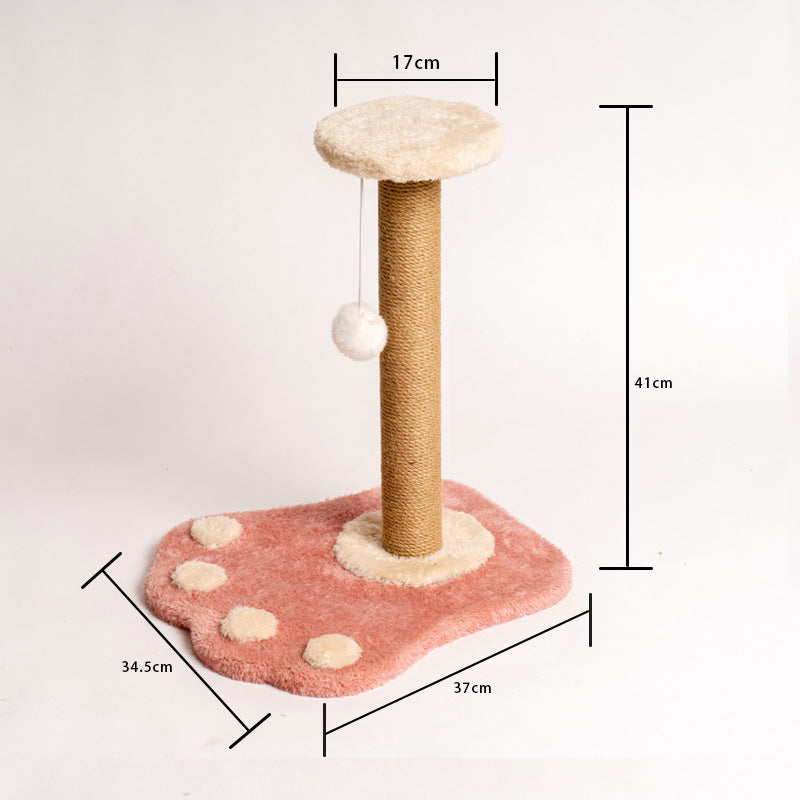 KFX-1571389 Vertical Cat Scratching Post with Claw Grinder - Durable Wood & Linen Climbing Frame, Indoor Use