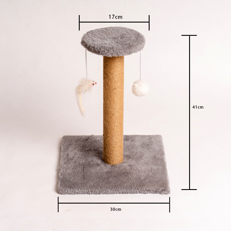 KFX-1571389 Vertical Cat Scratching Post with Claw Grinder - Durable Wood & Linen Climbing Frame, Indoor Use