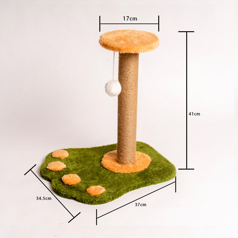 KFX-1571389 Vertical Cat Scratching Post with Claw Grinder - Durable Wood & Linen Climbing Frame, Indoor Use