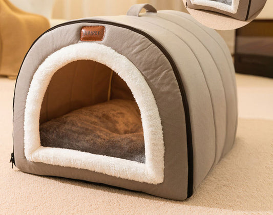 KFX-1572157 Portable Quilted Pet Nest for Small and Medium Dogs and Cats, Available in Gray and Green
