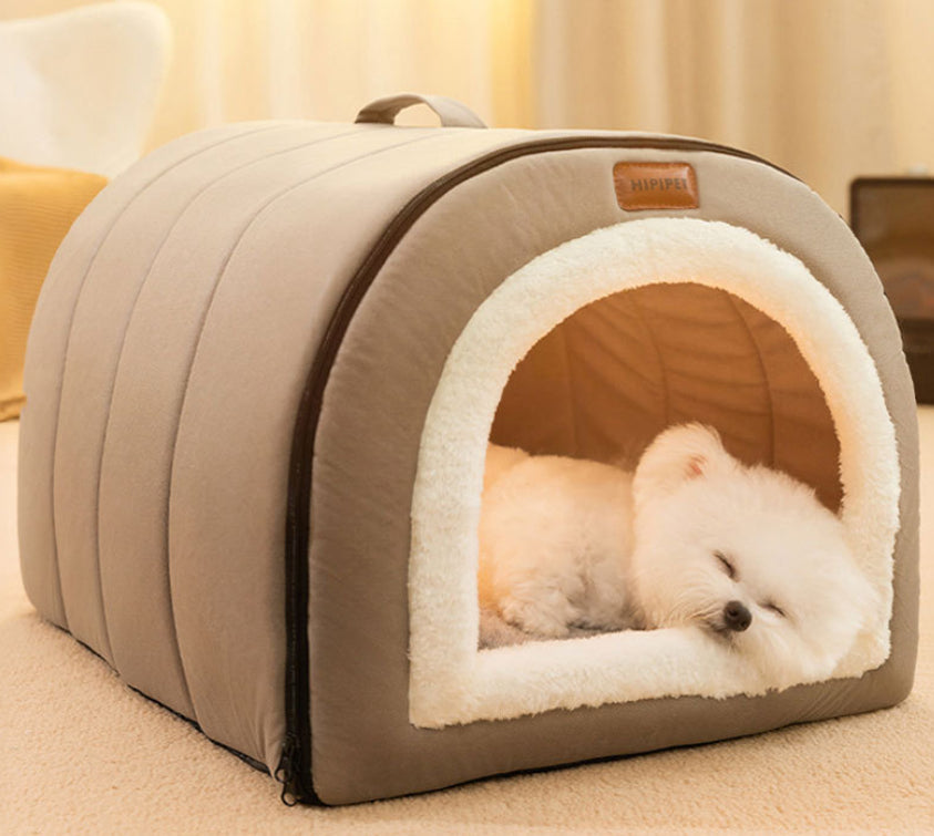 KFX-1572157 Portable Quilted Pet Nest for Small and Medium Dogs and Cats, Available in Gray and Green