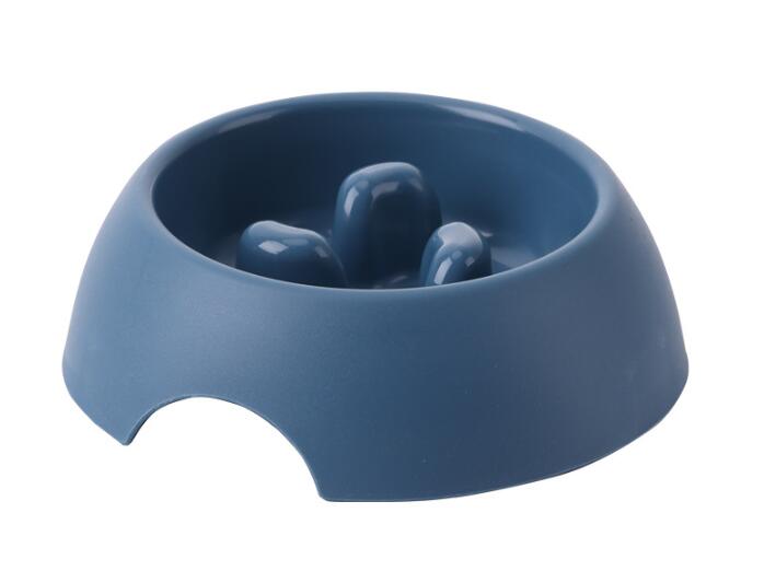 KFX-1574077 Pet Dog Slow Food Bowl Feeder - 14.2cm Diameter, Colors: Yellow, Orange, Blue, Green, Plastic