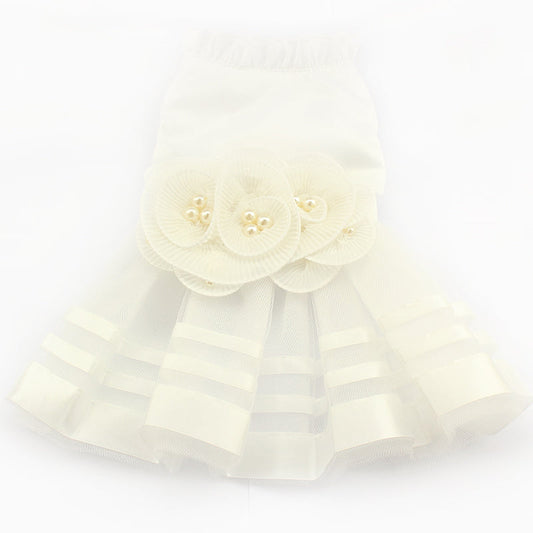 KFX-1574461 Summer Lotus Pond Princess Skirt for Dogs - One-Piece Pet Clothing in Multiple Sizes