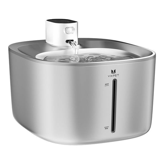 KFX-1579709 Stainless Steel Automatic Pet Water Dispenser with Rechargeable Battery and 4-Liter Capacity