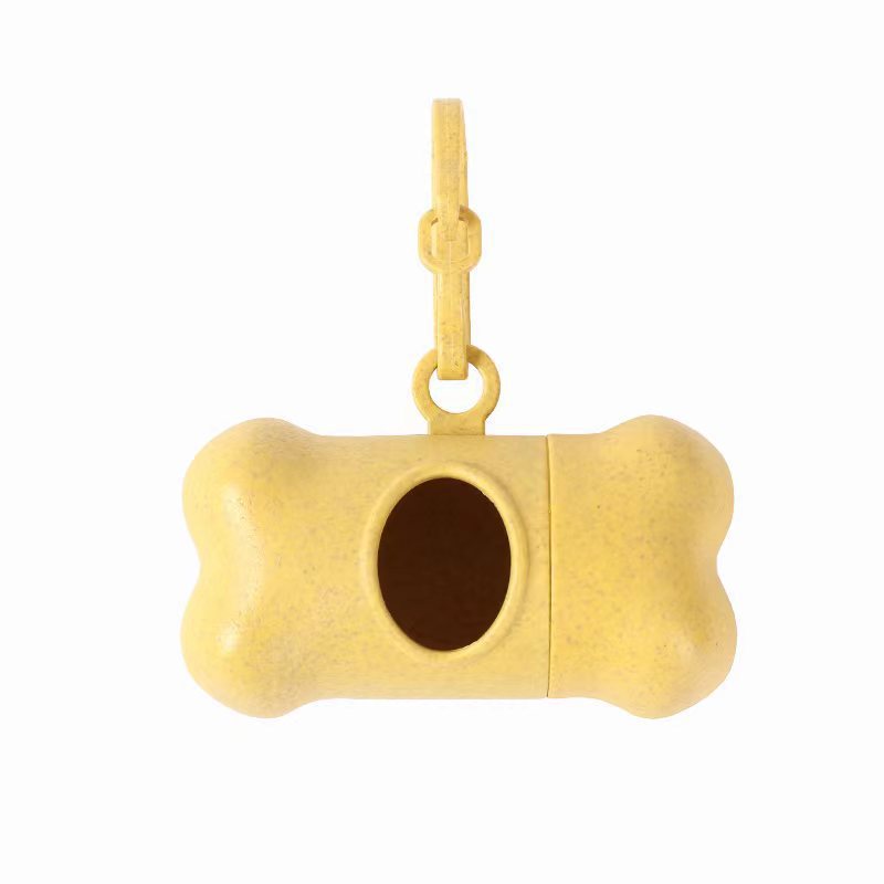 KFX-1580093 Wheat Straw Portable Pet Waste Bag Bone Dispenser in Multiple Colors