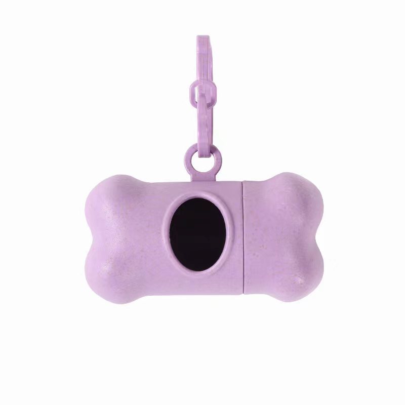 KFX-1580093 Wheat Straw Portable Pet Waste Bag Bone Dispenser in Multiple Colors