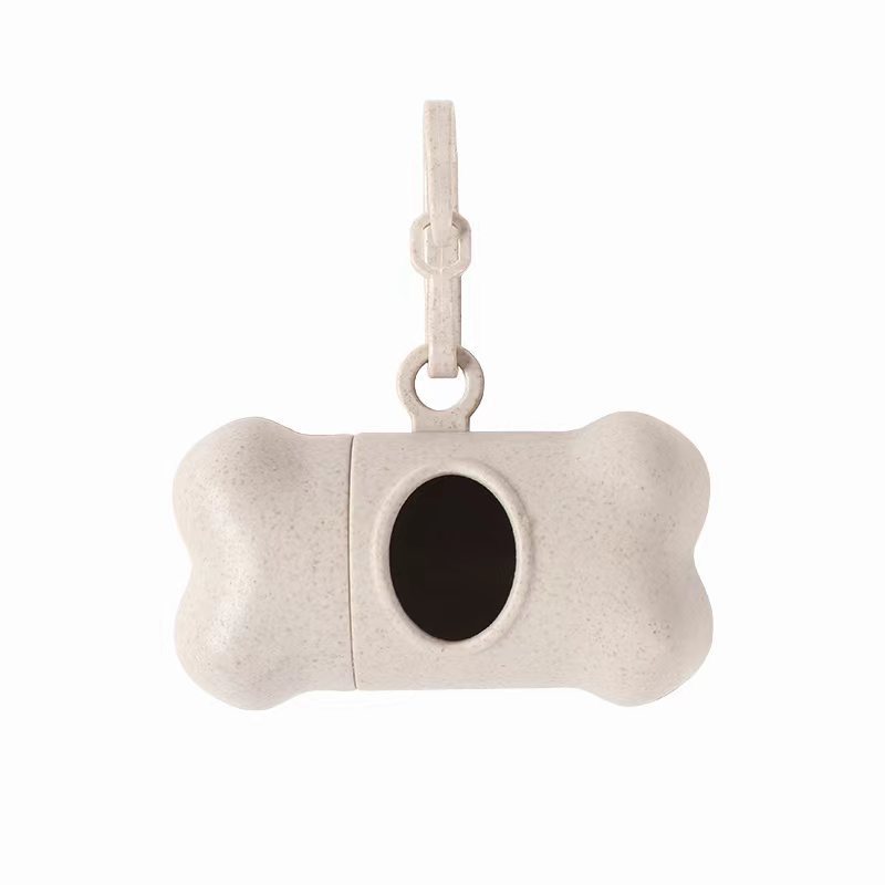 KFX-1580093 Wheat Straw Portable Pet Waste Bag Bone Dispenser in Multiple Colors