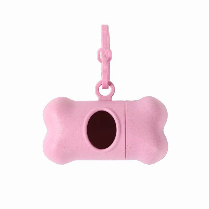KFX-1580093 Wheat Straw Portable Pet Waste Bag Bone Dispenser in Multiple Colors