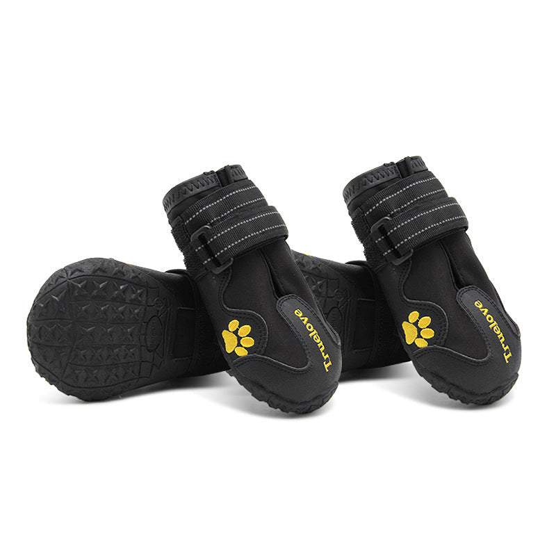 KFX-1580477 Adjustable Non-Slip Waterproof Pet Shoes with Double Velcro Closure, Luminous Design