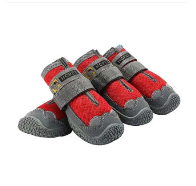KFX-1580477 Adjustable Non-Slip Waterproof Pet Shoes with Double Velcro Closure, Luminous Design