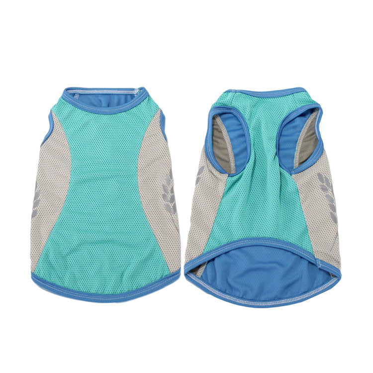 KFX-1582013 Cooling Pet Vest for Dogs - Reflective Summer Apparel in Cherry Blossom, Ice Blue, and Fruit Green, Sizes S to 11XL