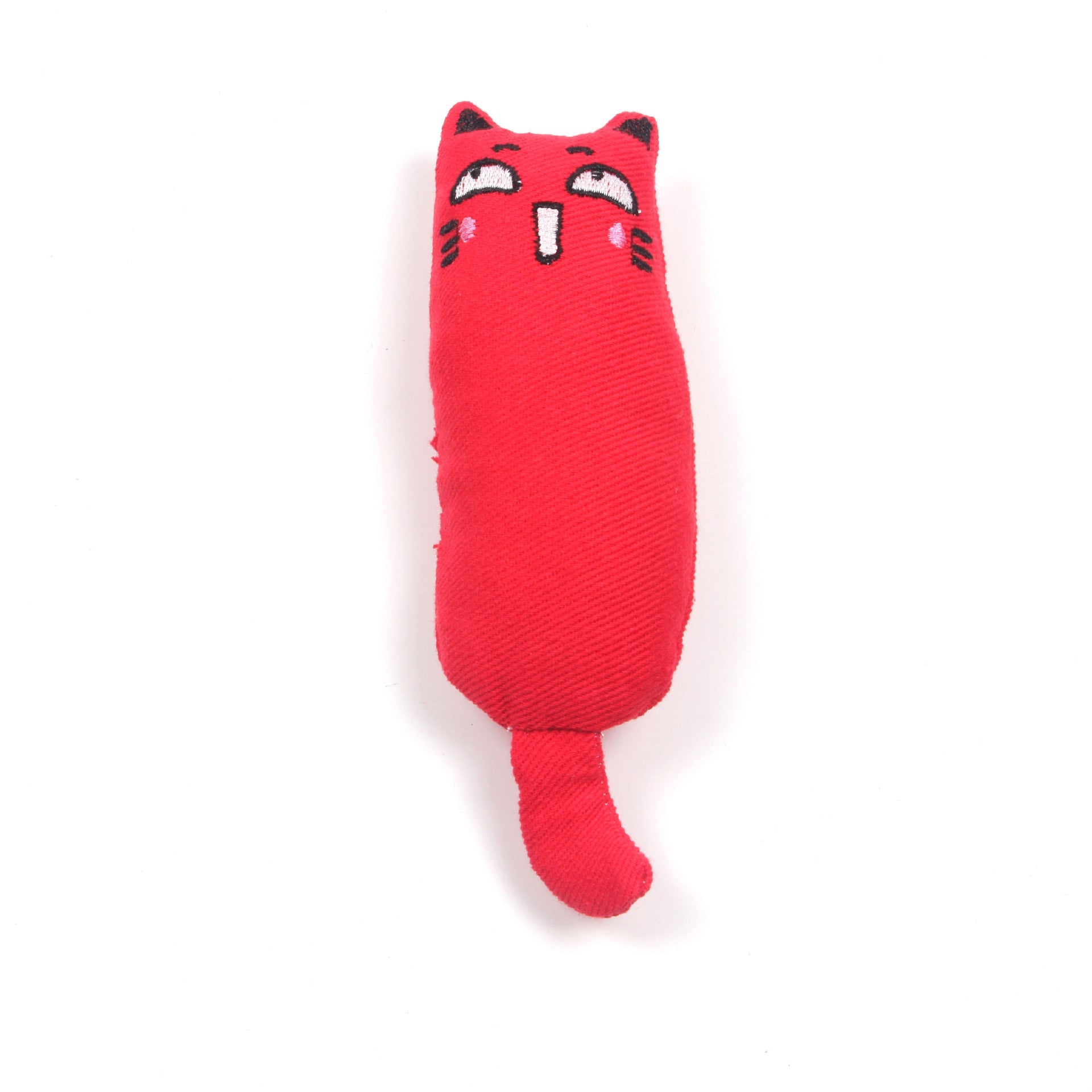 KFX-1582269 Chubby Cotton Cat Toy - Burlap and Padded Cotton in Various Colors