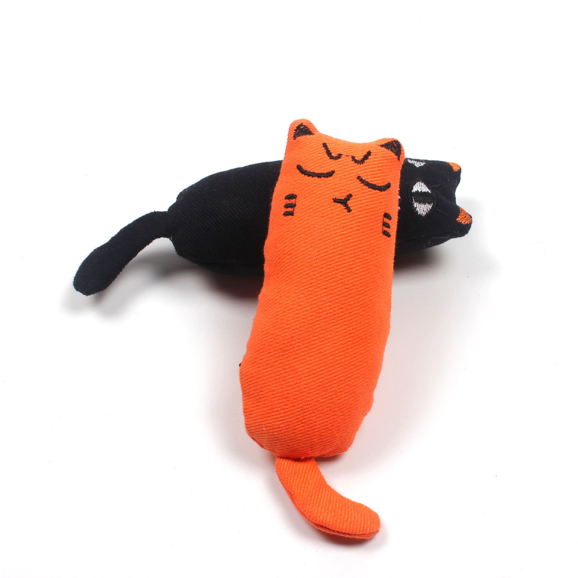 KFX-1582269 Chubby Cotton Cat Toy - Burlap and Padded Cotton in Various Colors