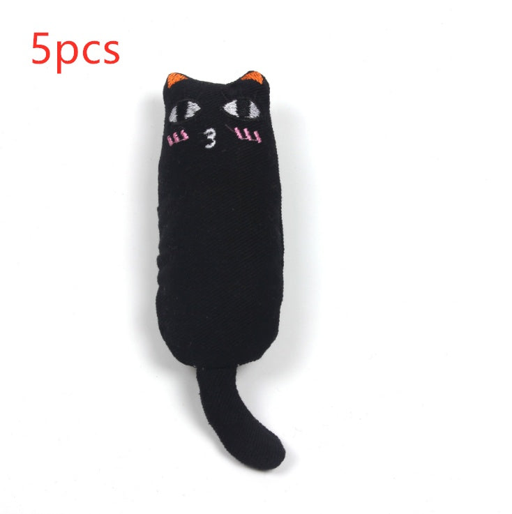 KFX-1582269 Chubby Cotton Cat Toy - Burlap and Padded Cotton in Various Colors