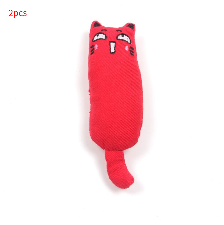 KFX-1582269 Chubby Cotton Cat Toy - Burlap and Padded Cotton in Various Colors