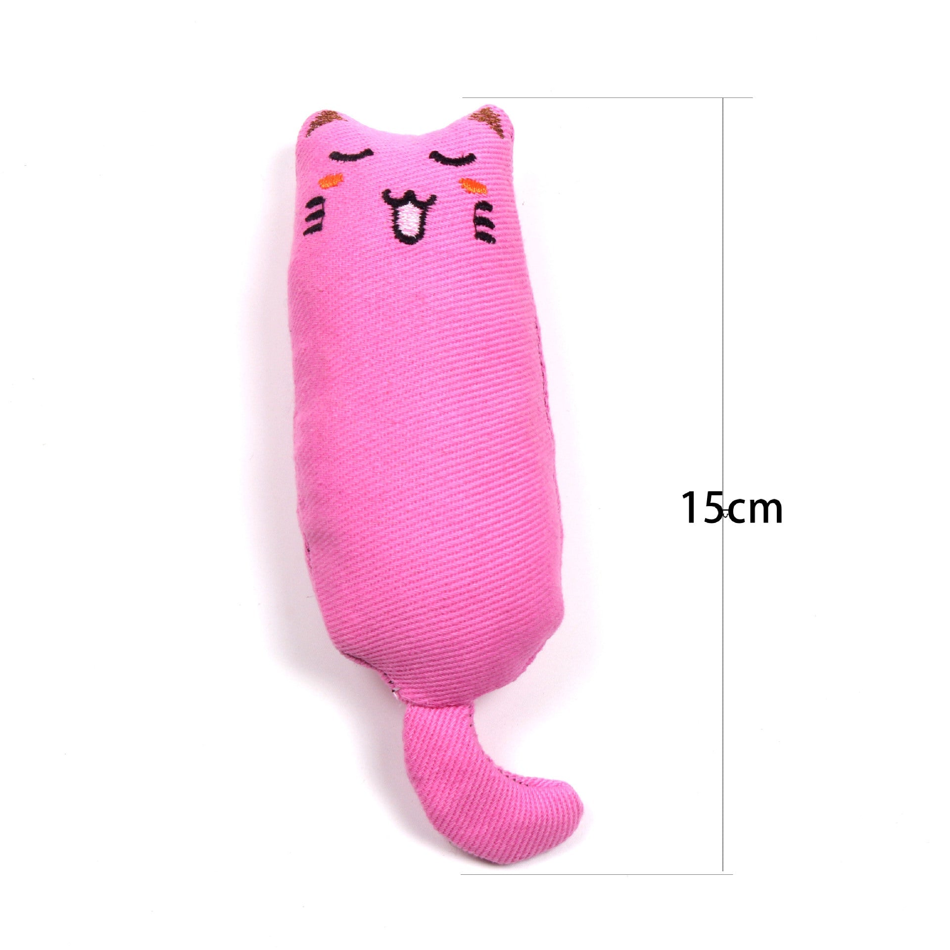KFX-1582269 Chubby Cotton Cat Toy - Burlap and Padded Cotton in Various Colors